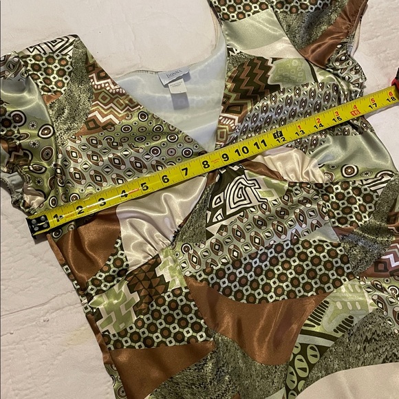 Adonna Olive and Chestnut Patterned Mini Dress - Picture 4 of 8